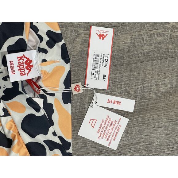 Kappa Authentic Palissa Leggings Grey/Orange All Over Print Size Medium NWT - Picture 6 of 6